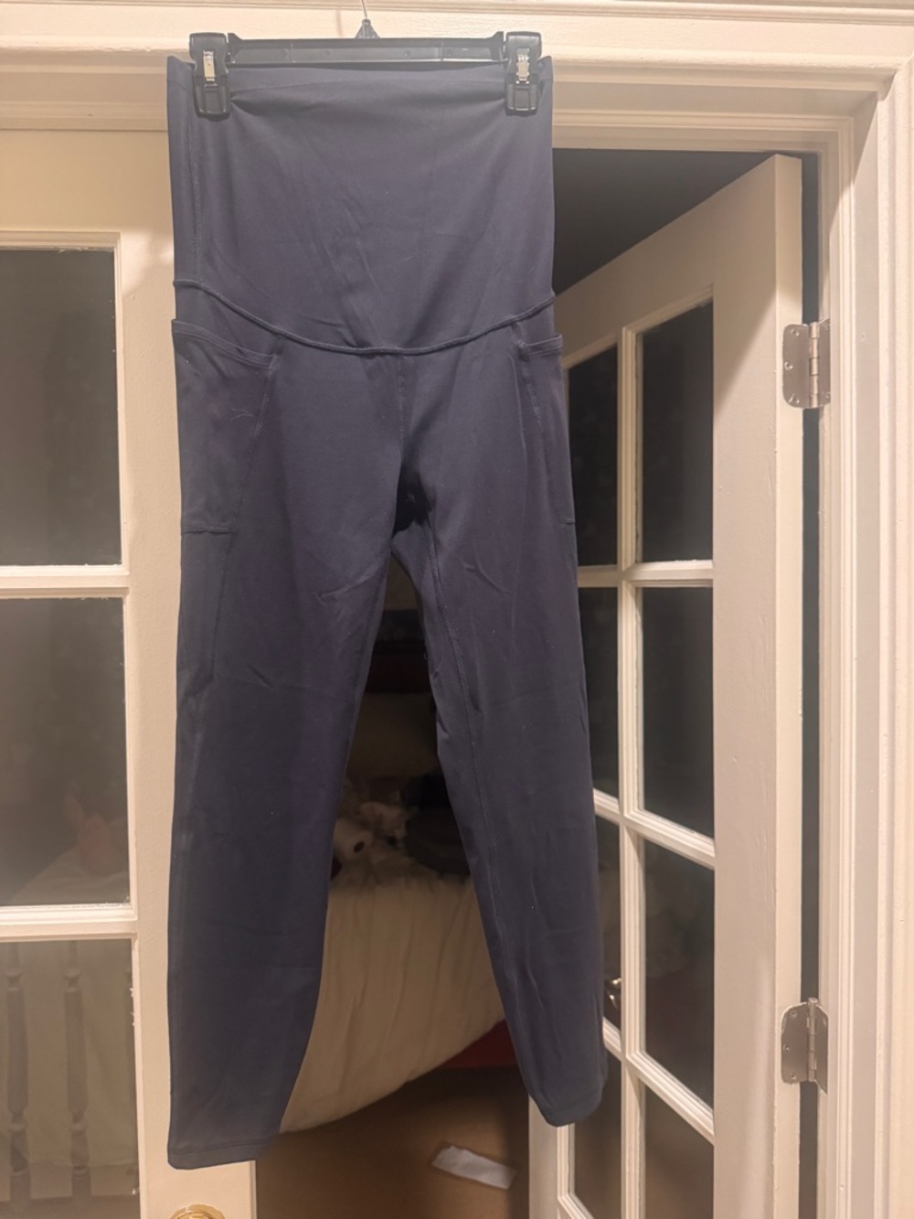 CRZ YOGA Maternity Leggings 25” Inseam w/side pockets - True Navy - Small